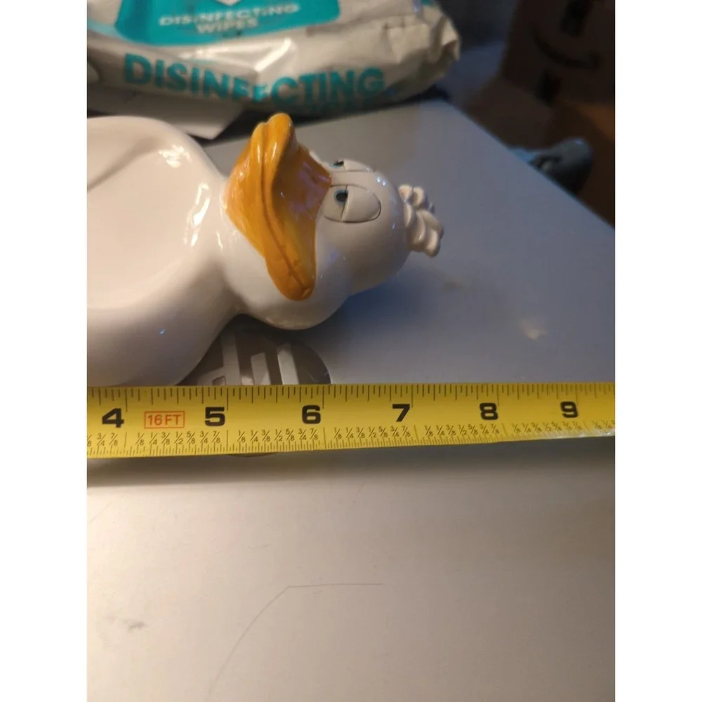 Vintage Ganz Anthropomorphic White Yellow Duck Soap Dish Decor